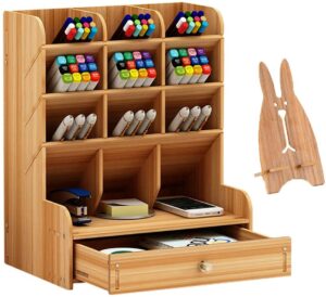Marbrasse wooden pen organizer