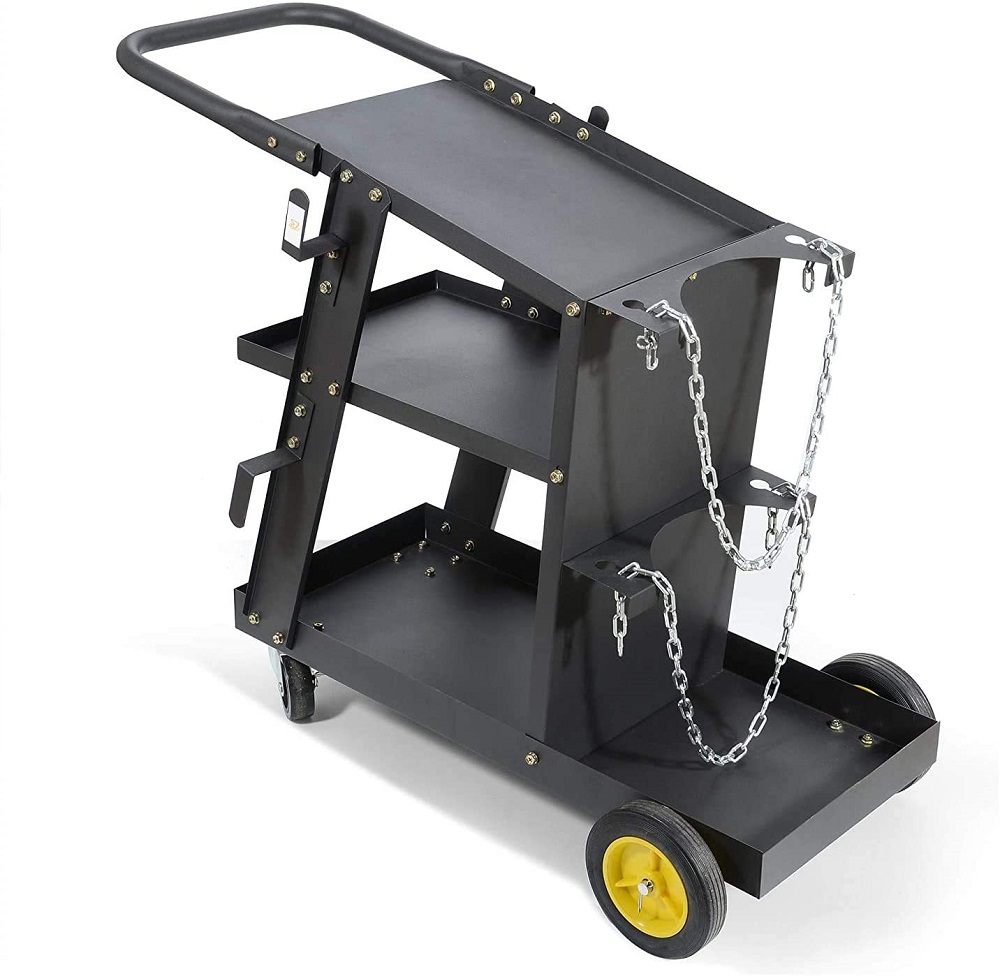 3 Tier Trolley Welding Cart With Handle Push Tool Cart Plasma Cutter  Welder 