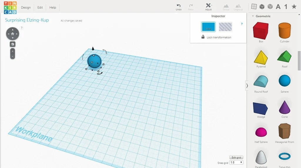 TinkerCAD 3D modeling software