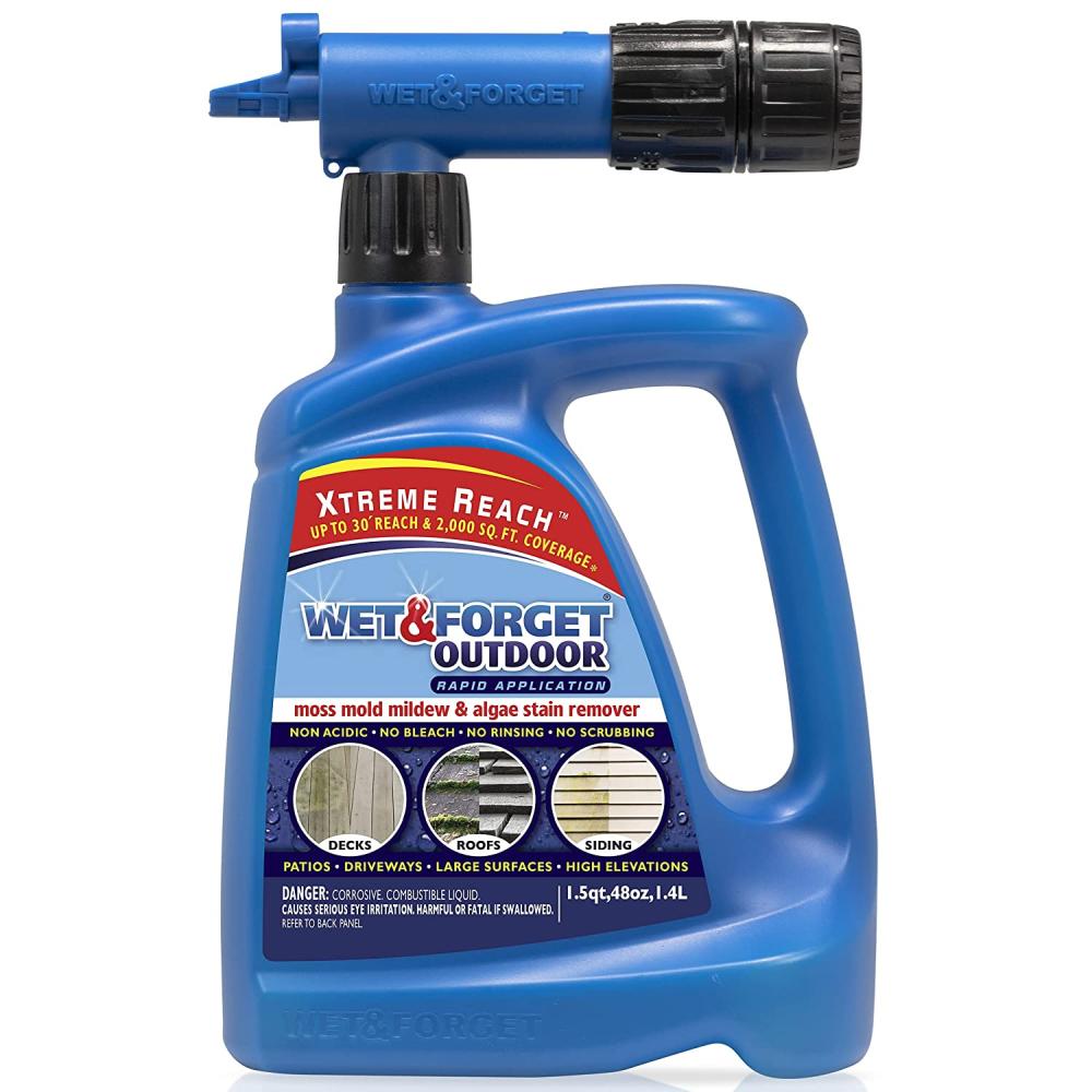 Wet & forget roof and siding cleaner for easy removal of mold