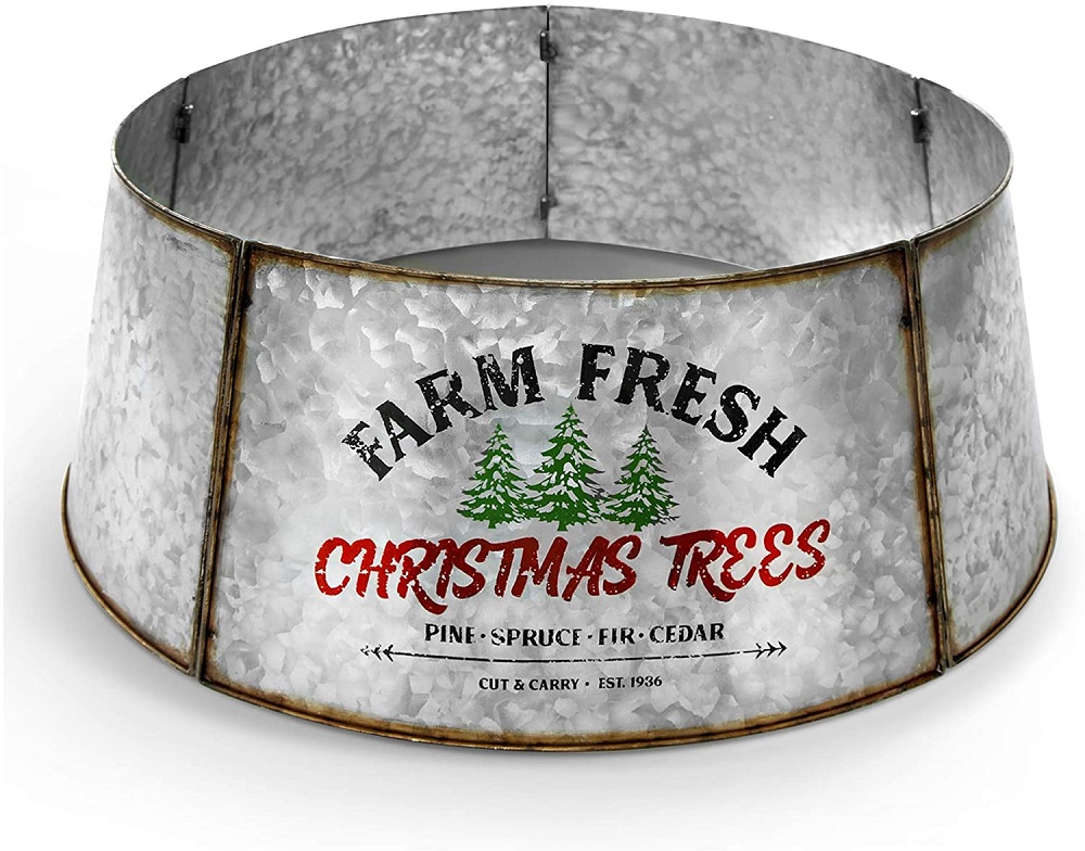Christmas Tree Base Cover - Adjustable Galvanized Christmas Tree Cover