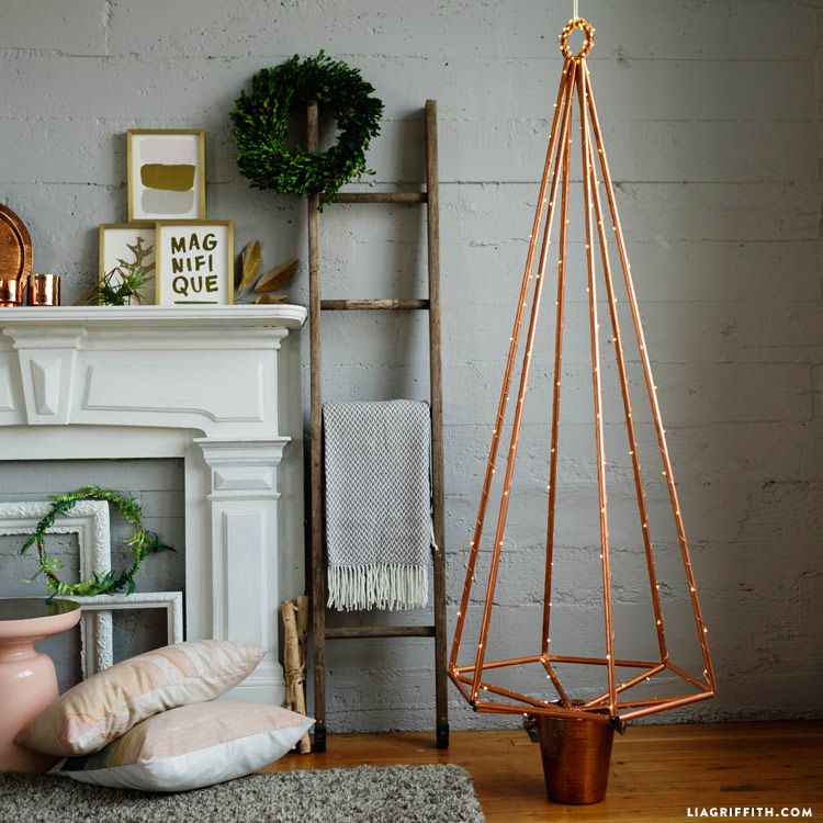 Diy christmas tree using copper pipes
