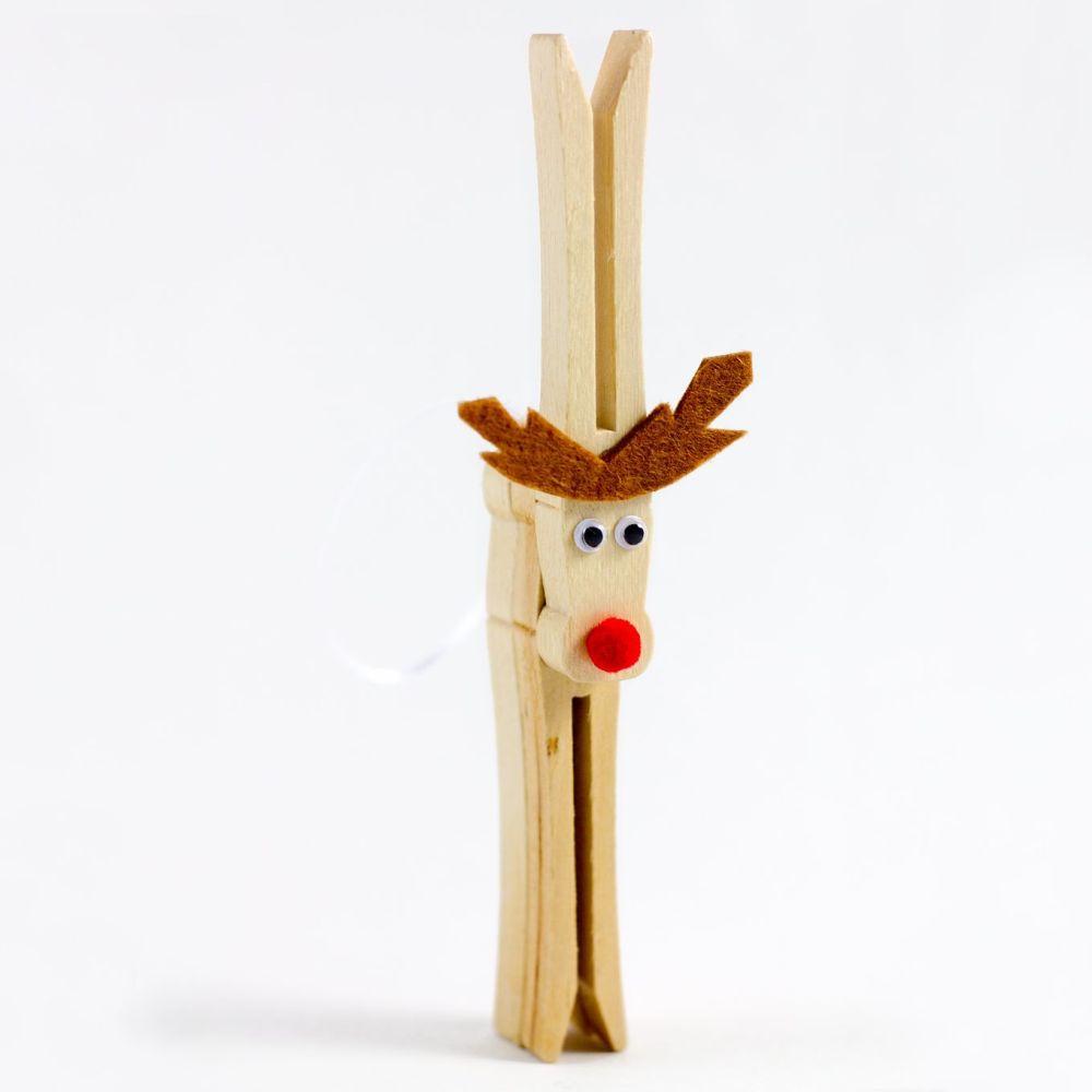 Diy clothespin reindeer ornament