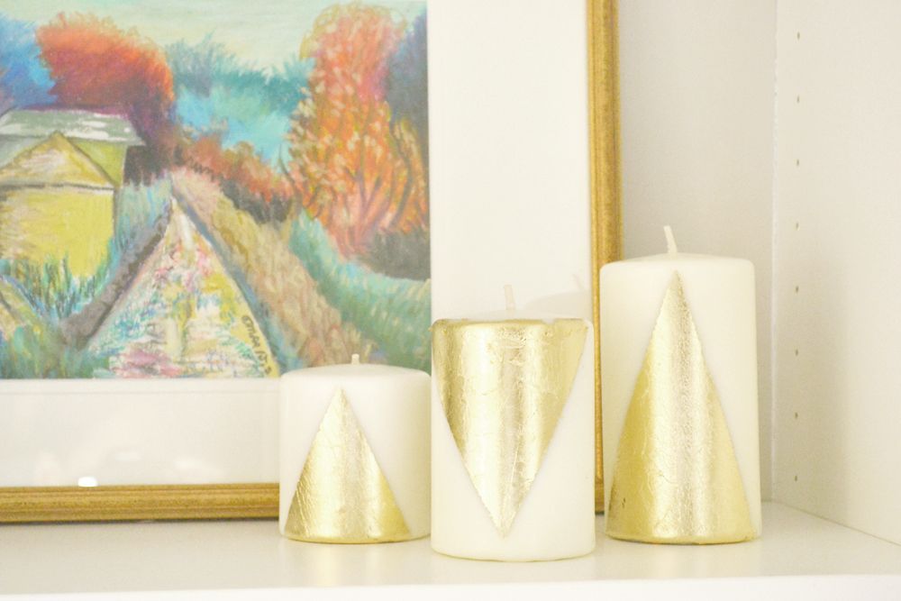 Diy gilded candles
