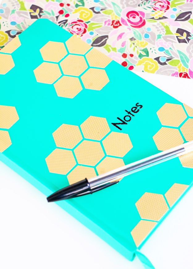 Diy hexagon embellished journal