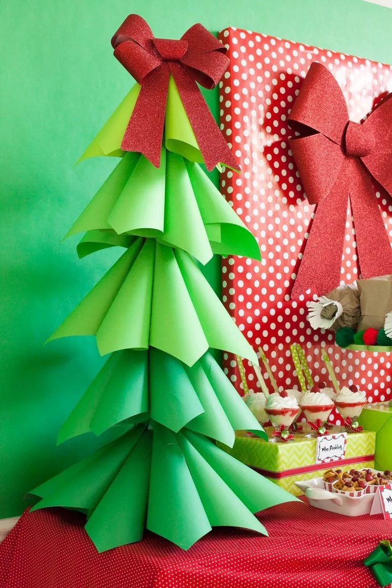 Diy tabletop christmas tree using paper cones