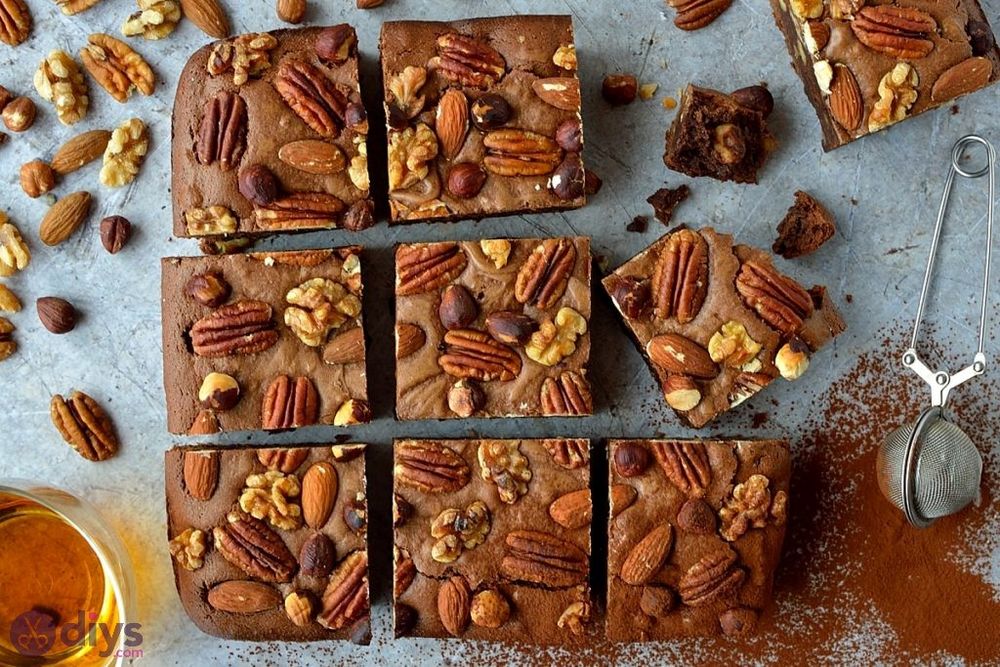 Party food ideas nutty bourbon brownies