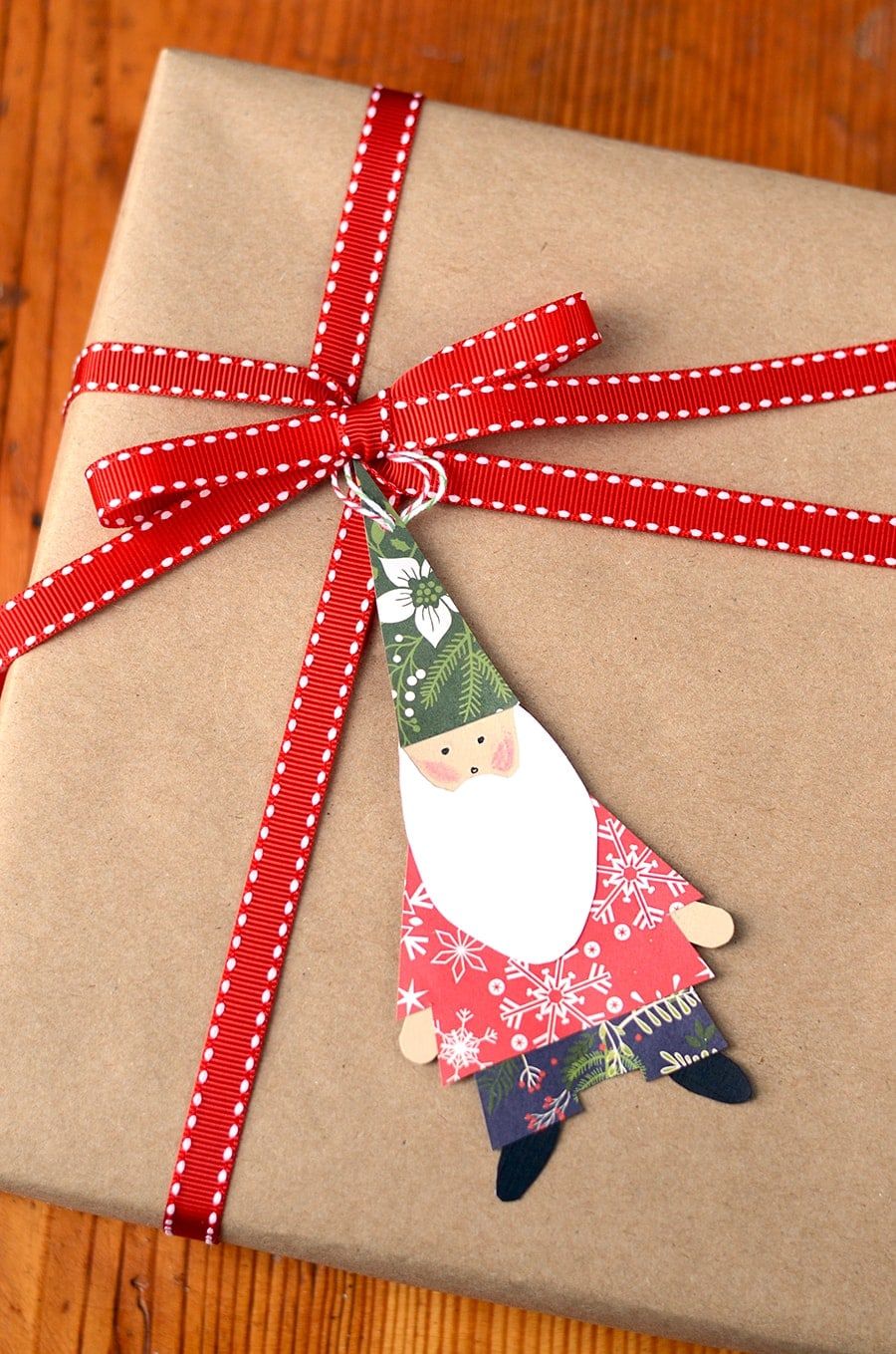 Diy paper gnome christmas gift tags
