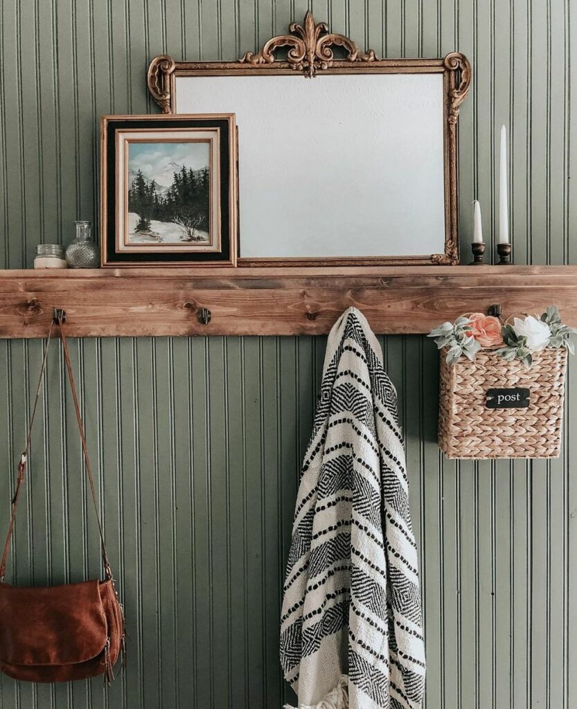 A vintage cabin with beadboard walls 