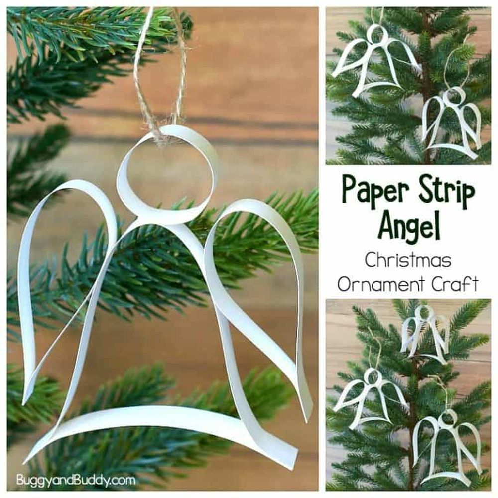 Angel silhouettes paper christmas ornaments