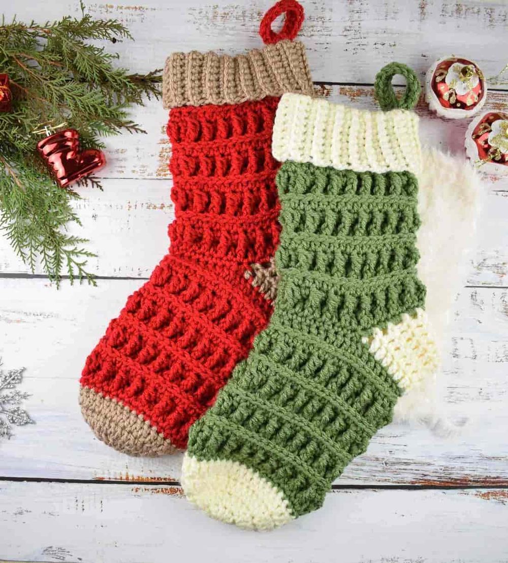 Crochet handmade christmas stockings