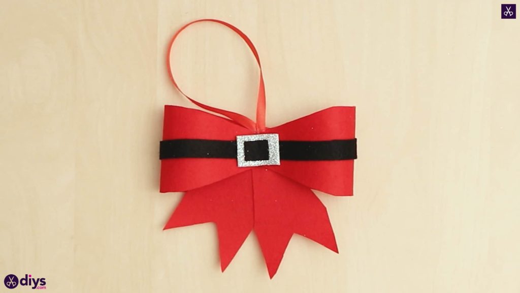Diy paper and felt bow large christmas ornaments 