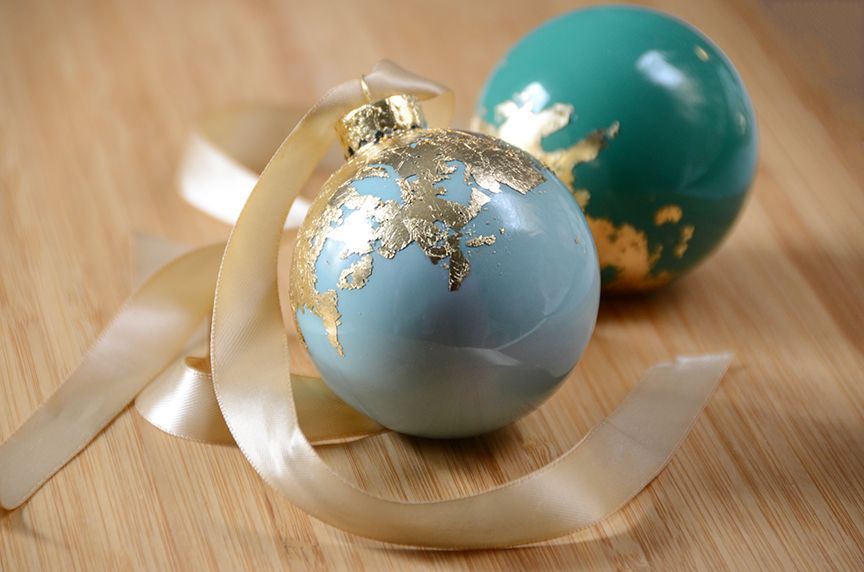 Diy gold leaf ball ornaments