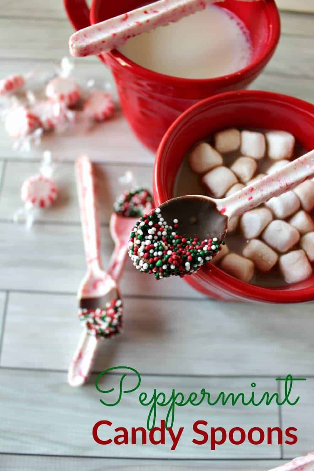 Diy peppermint candy spoons