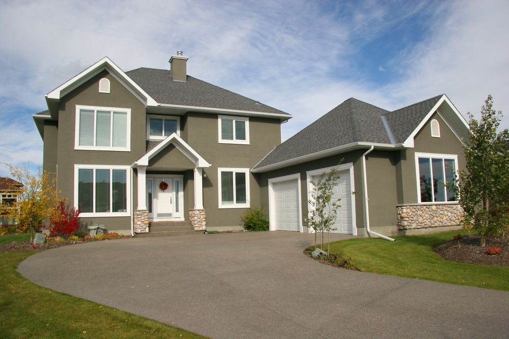 Green stucco house 