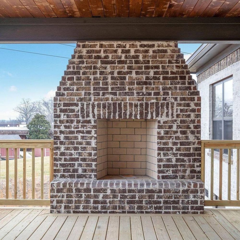 Outdoor german smear fireplace 