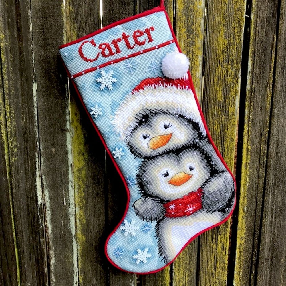 Penguins needlepoint christmas stockings 