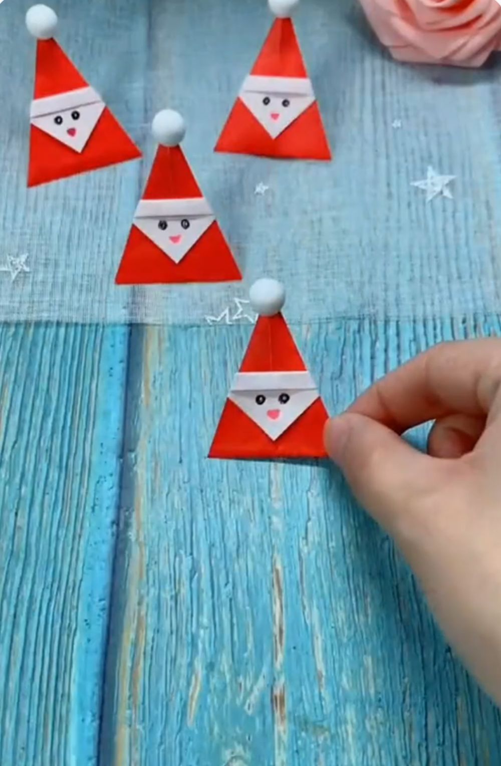Santa claus origami christmas ornaments for kids 