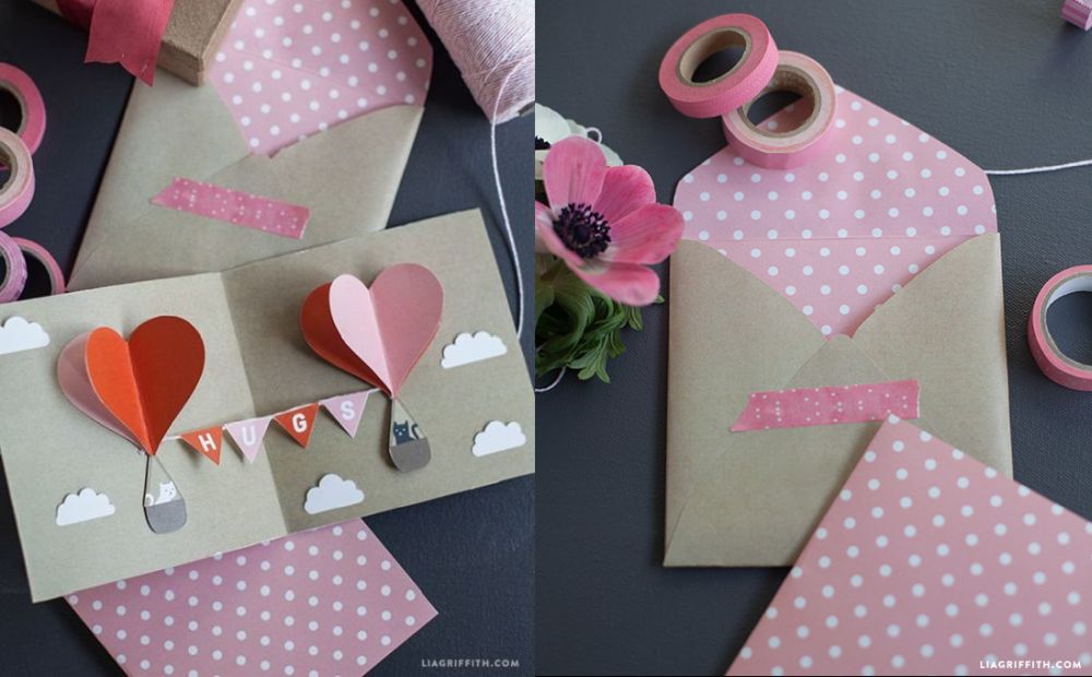 3d heart pop up valentine card
