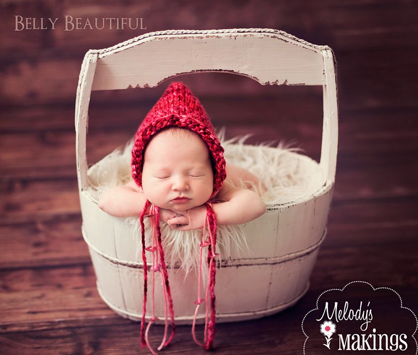 Baby red bonnet