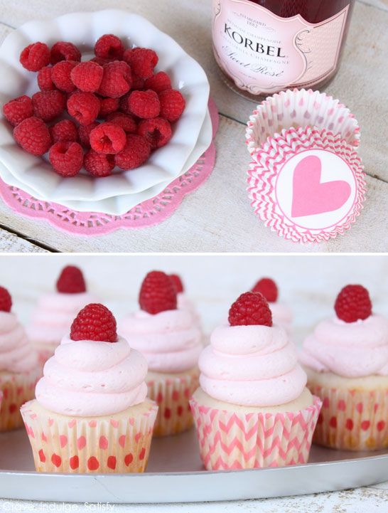 Champagne and raspberry cupcakes