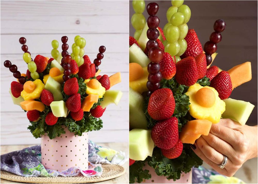 Diy bouquet with various fruit