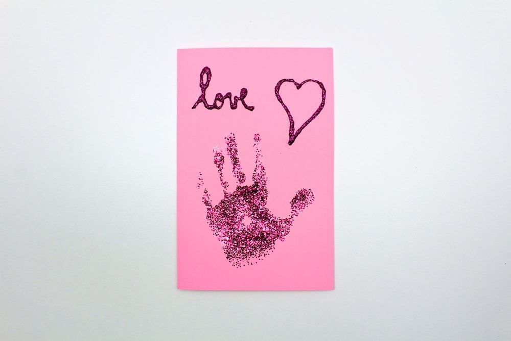 Glitter handprint card