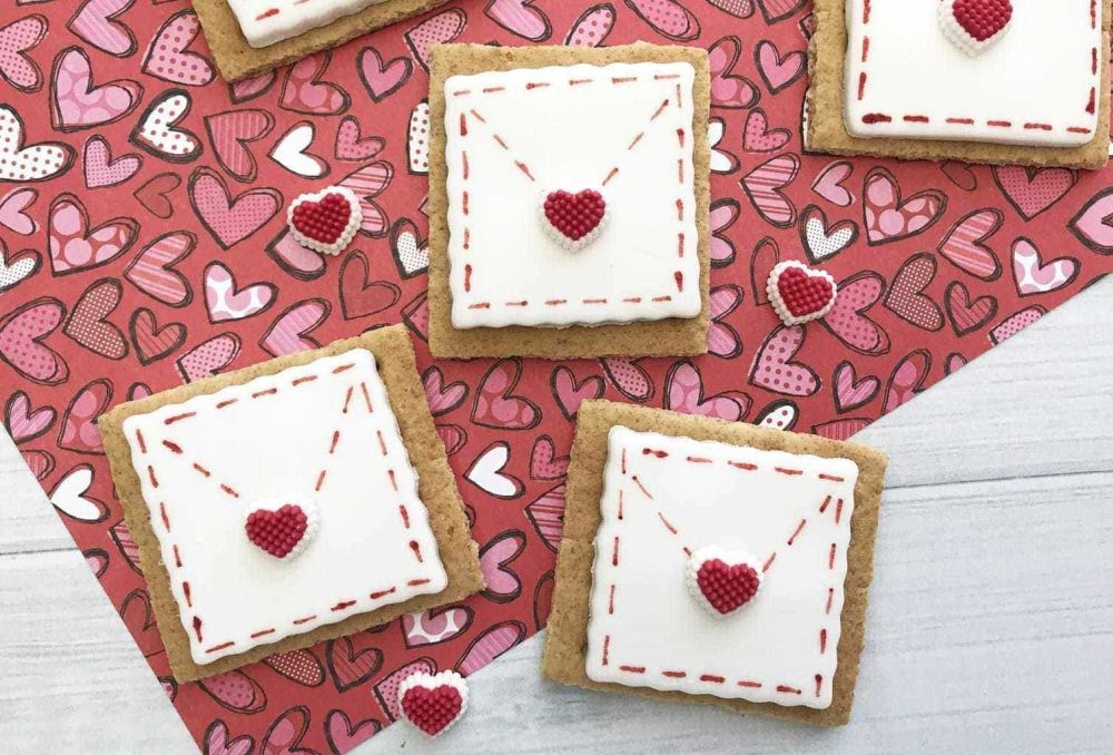 Homemade love letter cookies