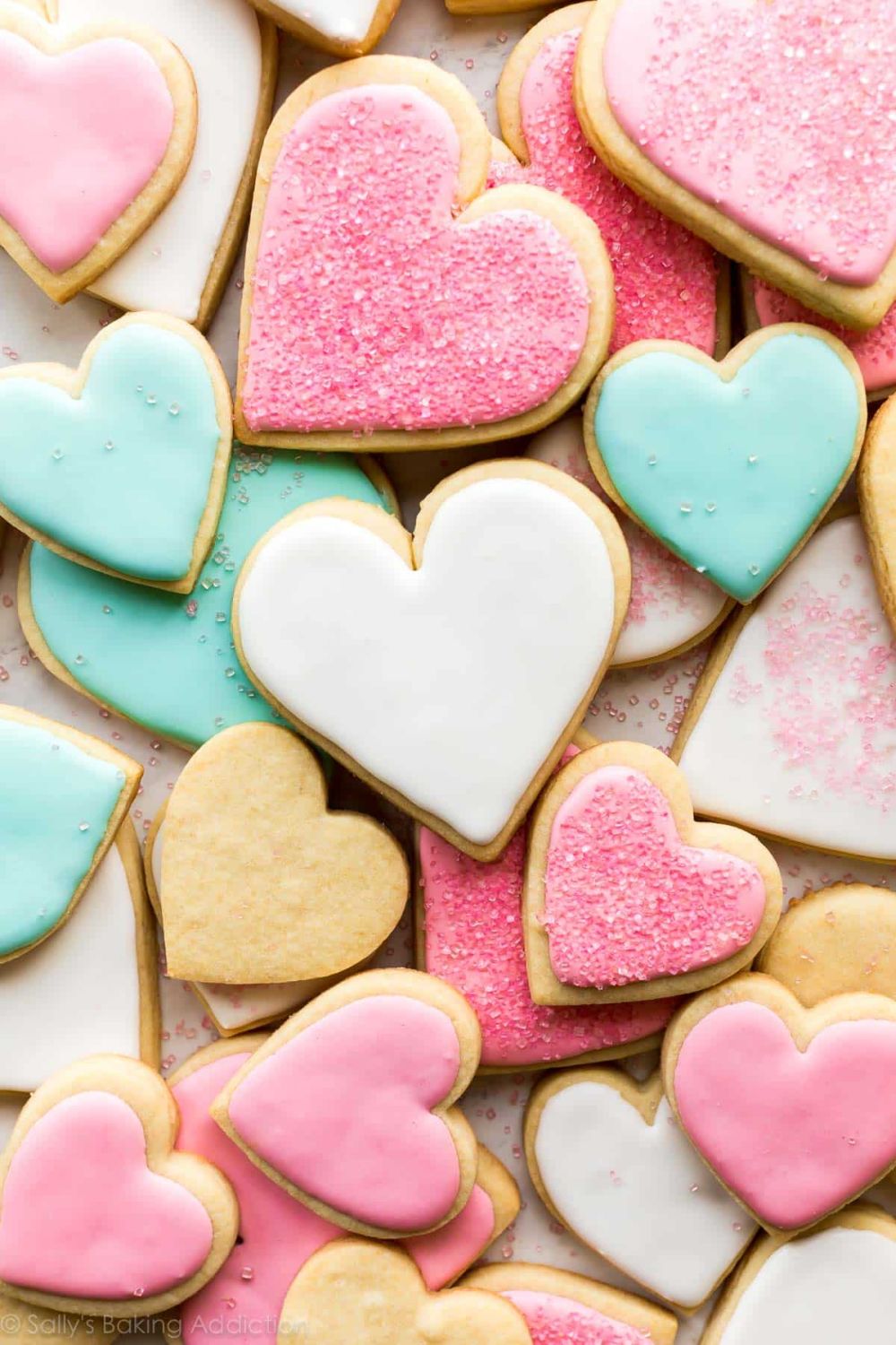 Soft sugar heart cookies