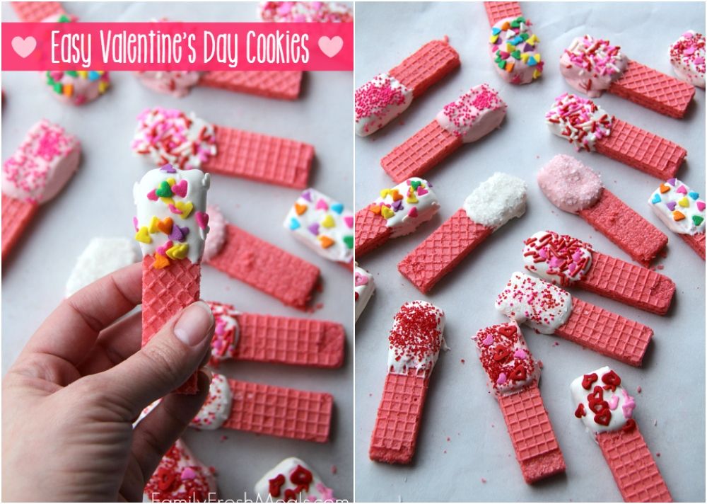 Valentine wafer cookies