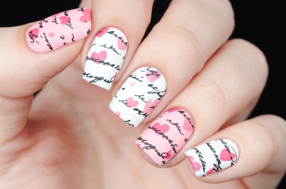 Valentines nail ideas love letter nails