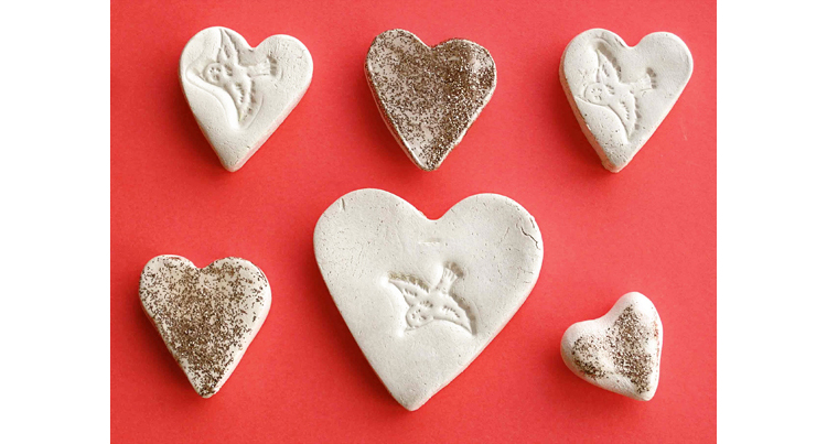 Clay heart love tokens