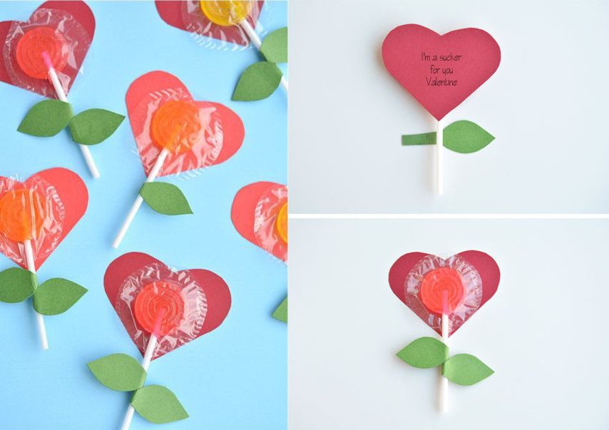 Diy lollipop heart flowers