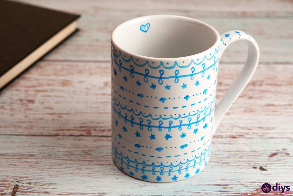 Diy painted ceramic mug