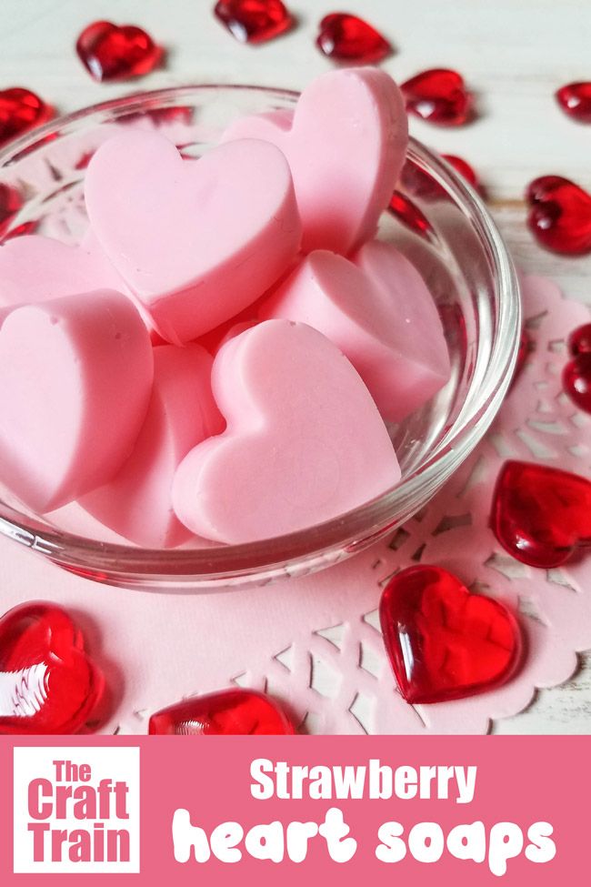 Diy strawberry heart soap