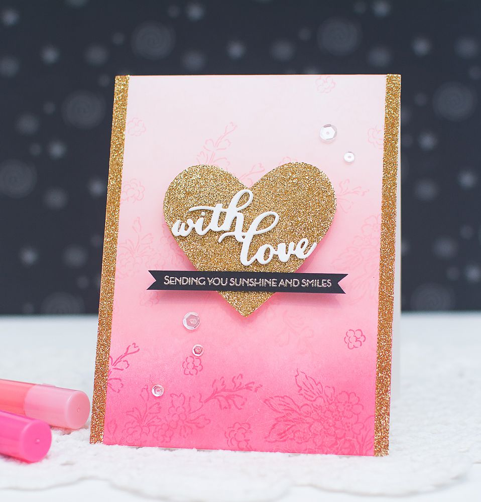 Gold glitter valentine's day card