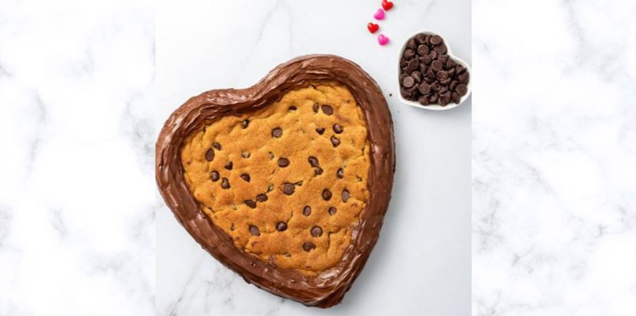 Homemade giant valentine cookie