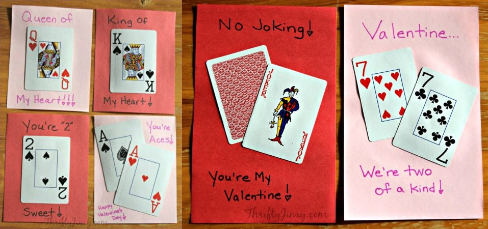 Playing card valentine cards