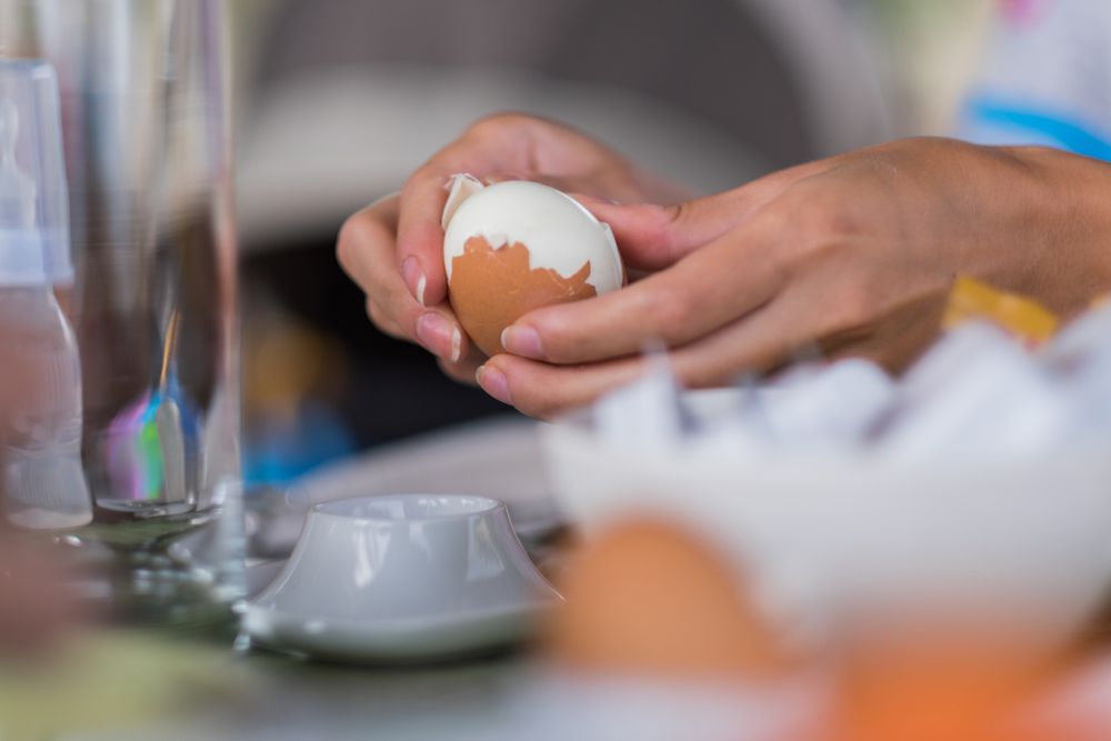 peeling an egg