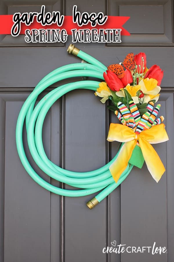 Diy garden hose wreath