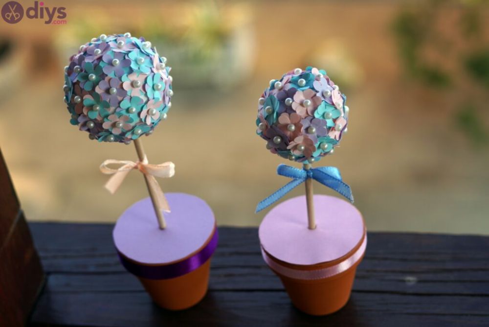 Diy potted paper flower ball