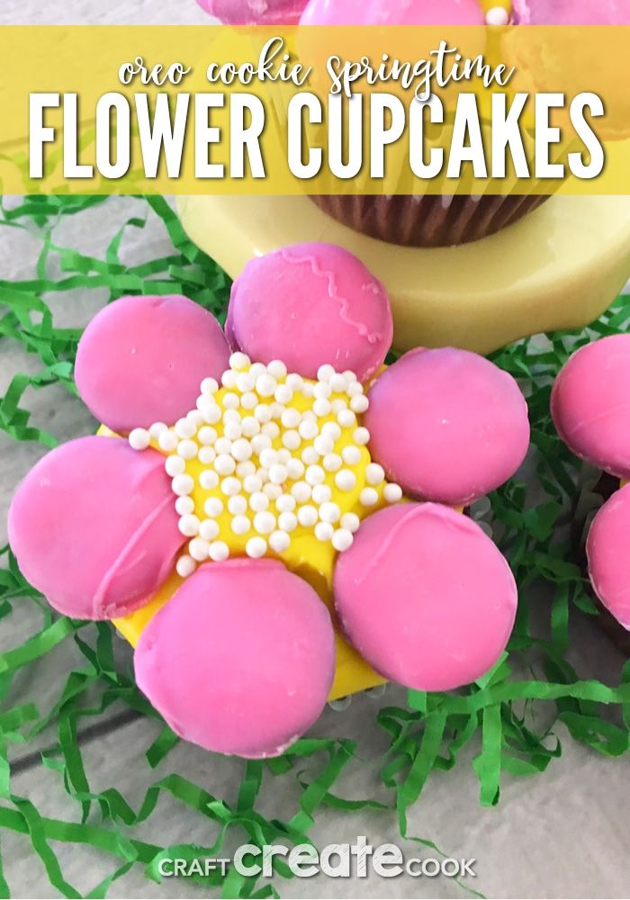 Oreo cookie flower cupcakes