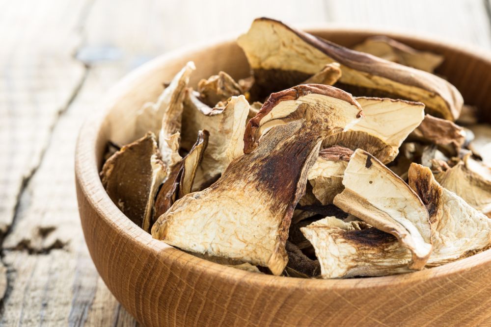 Dried mushrooms as soy sauce substitute