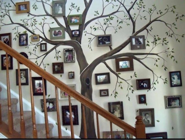 Painted family tree with photos