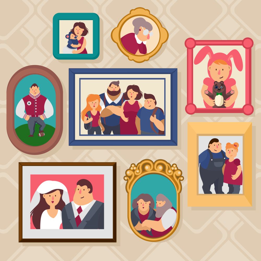 Family frame illustration
