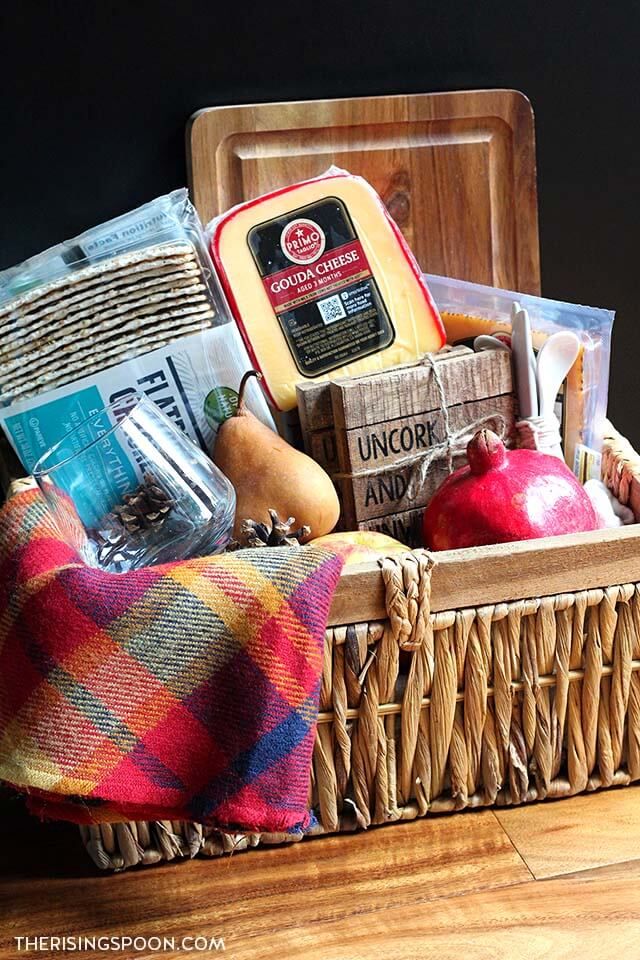 Wine and cheese gift basket