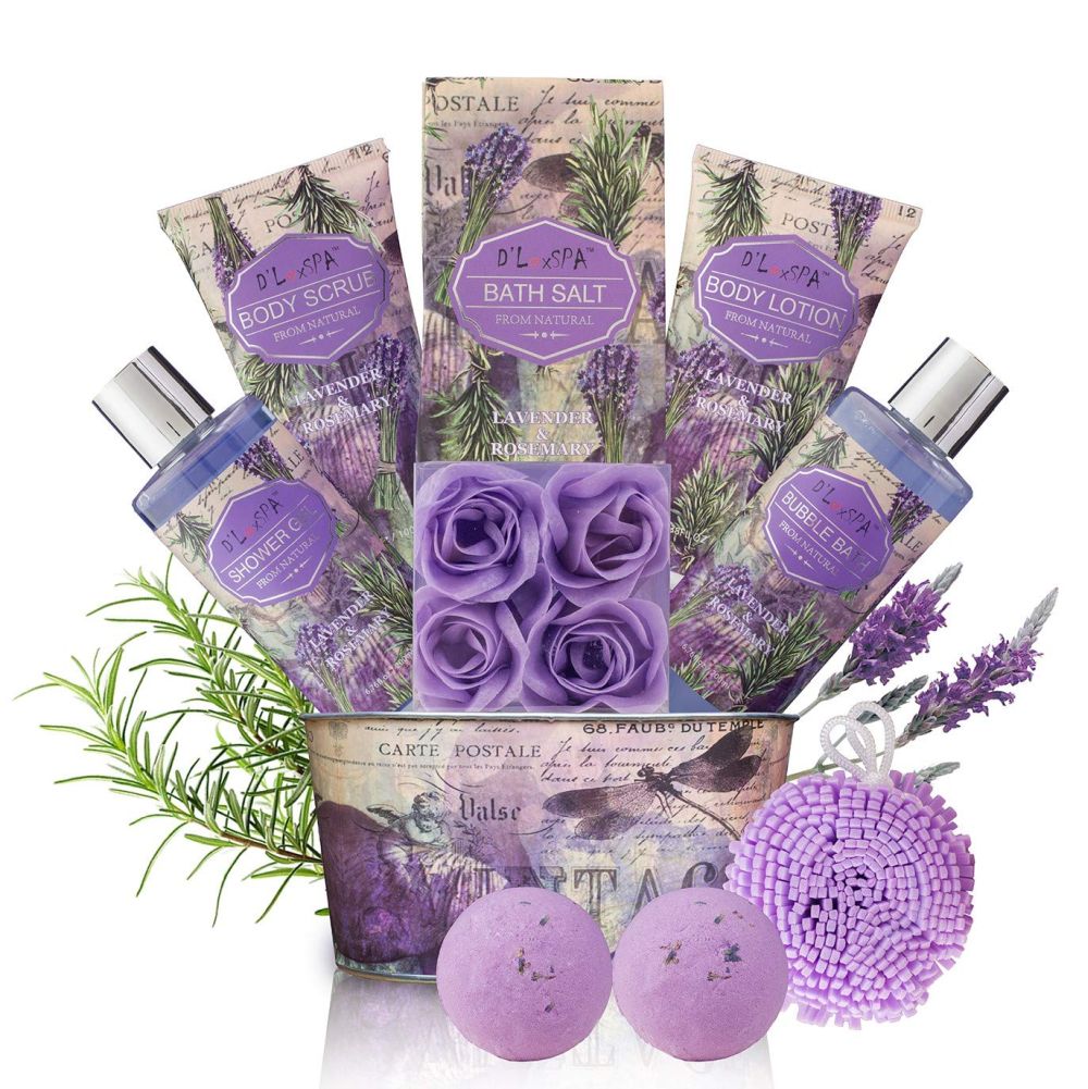 Lavender and rosemary aromatherapy gift basket