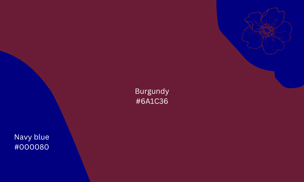 Burgundy and navy blue