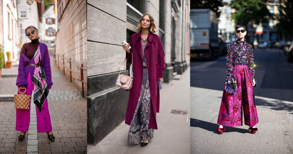 Burgundy and purple in fashion
