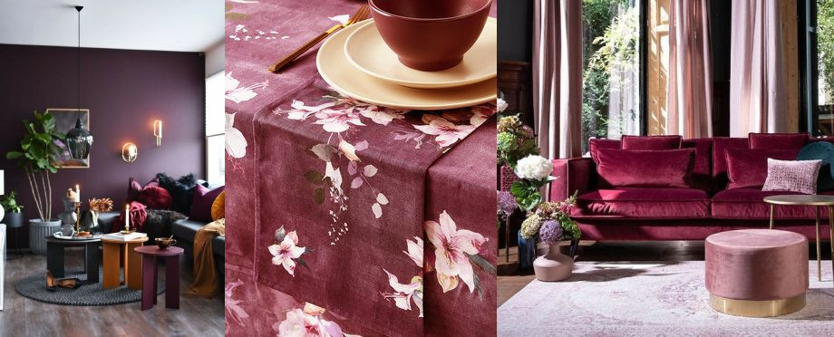 Burgundy and purple in home decor